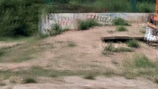 Amateur couple fucking in public place