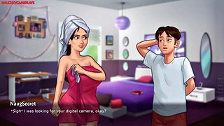 Milf Landlady는 그를 그녀의 팬티에 멍청이로 잡았고, Milf는 그를 팬티를 스니핑하는 것을 잡았습니다 - 여름 Saga 07