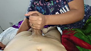 Beautiful stepmom waits for her husband to leave so she can suck my cock