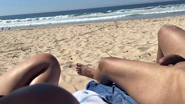 Risky moment on the beach
