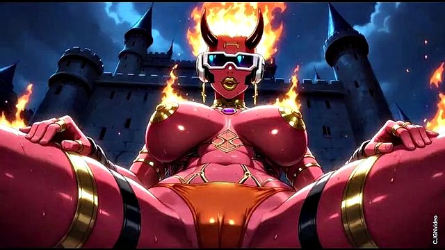 Fire element demon sexy pose (Ai animation)