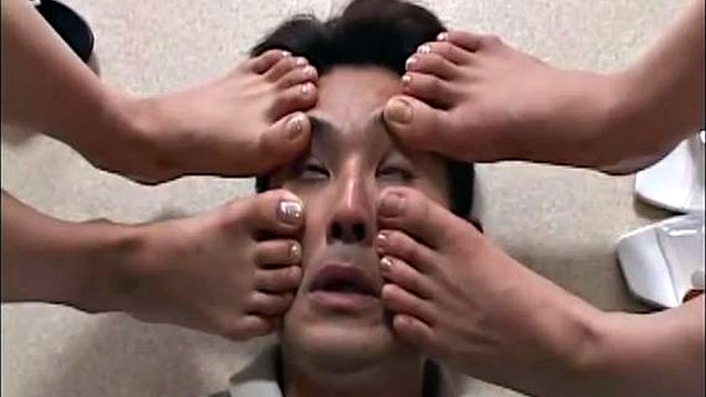 Lick shoes under the table