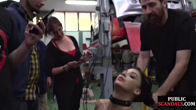 Tied stunning bae pussydrilled in garage
