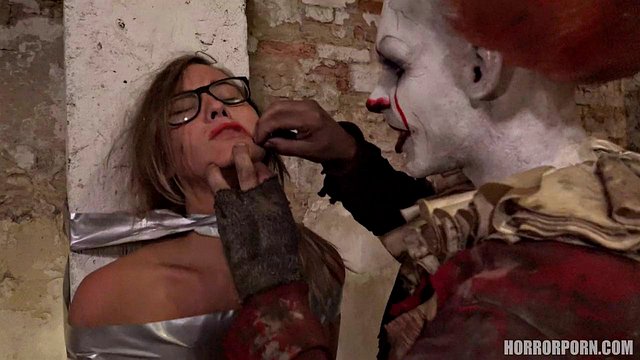 Naomi Bennet Bound by Clown in Hardcore BDSM