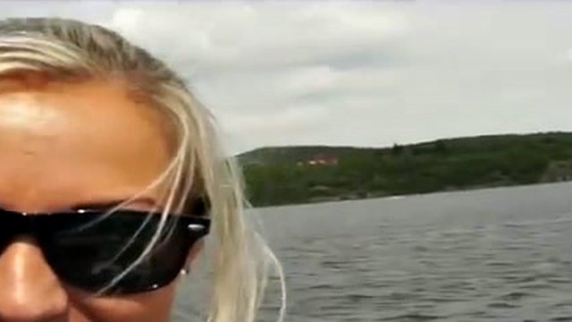 Gorgeous blonde amateur with juicy big boobs sucks in public