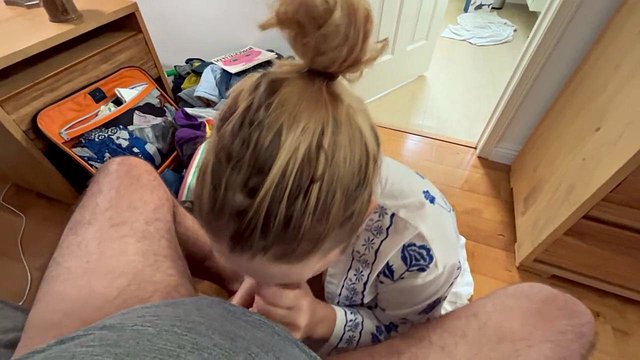 Busty MalibuMilfy Deepthroats Husband BigSaddyM and Swallows Cum
