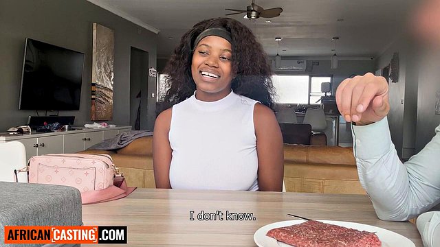 Thick Big Tits Ebony Teen PUSSY RAILED ROUGH By Big White Cock In Casting