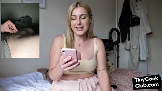 Seductive bitch loves to talk dirty about small white cocks
