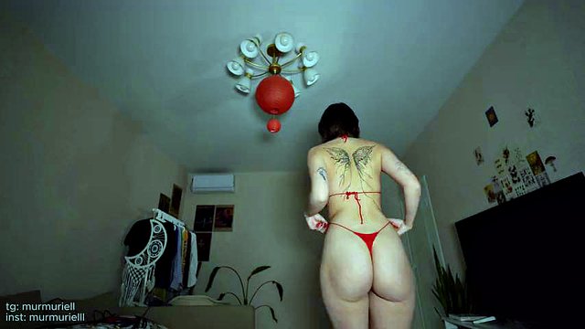 Murmuriel tries on new swimsuits and bikini