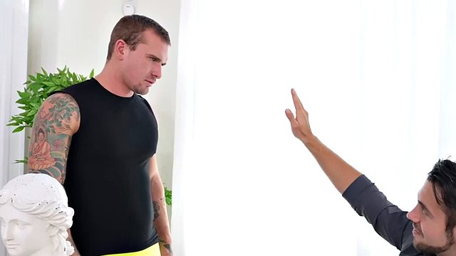 Hypnotized stud with hairy ass rimmed in the office