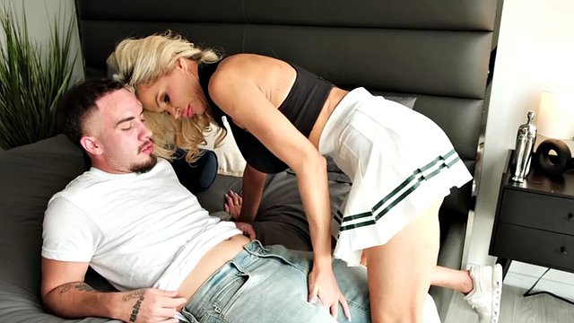50 year old Victoria Zdrok receives a creampie from her son's friend