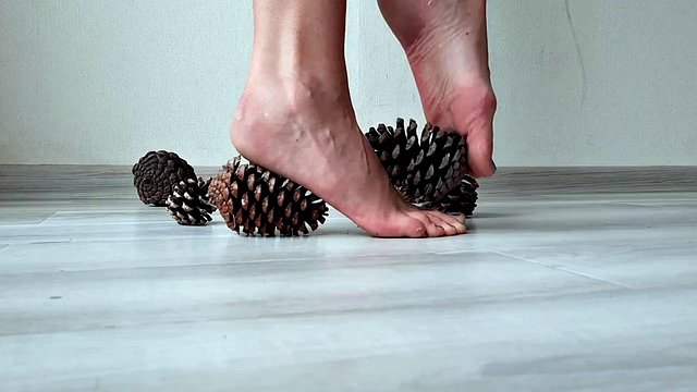 Foot fetish by Dominatrix Nika. Booty trampling. Sexy feet and toes