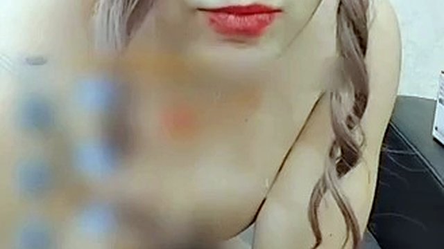 Big natural ladyboy tits, own tits palpation and spanking