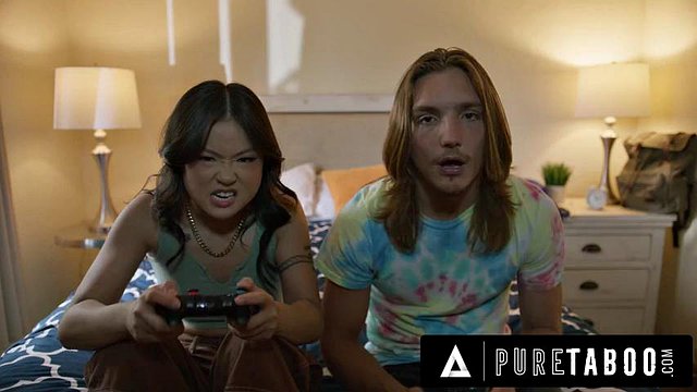 PURE TABOO Hot Asian Stepsis Lulu Chu Taunts Pervy Stepbro During Sex With Stepmom s Nudes!: Porn
