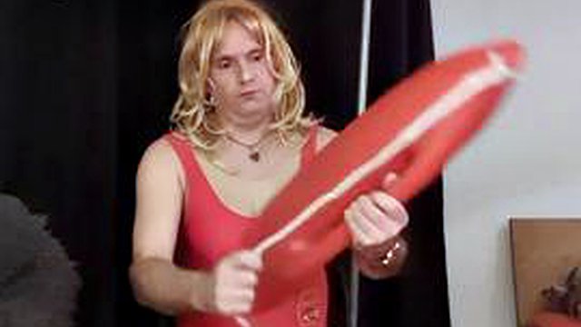 Hornyandrea, Kızıl Baywatch Life Guard Swim Suite