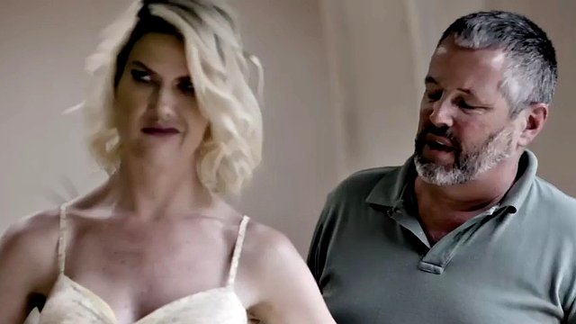 Big tits busty MILF rough fucks cuckold hubby with younger neighbor