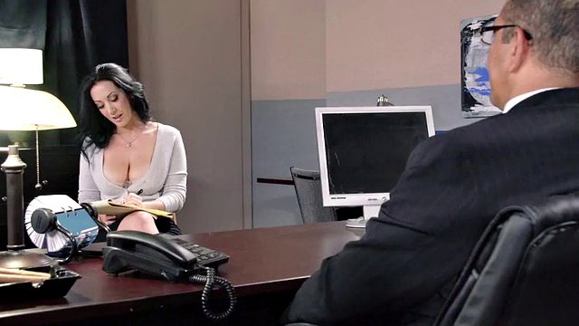 Busty glam babe with big tits fucked got office