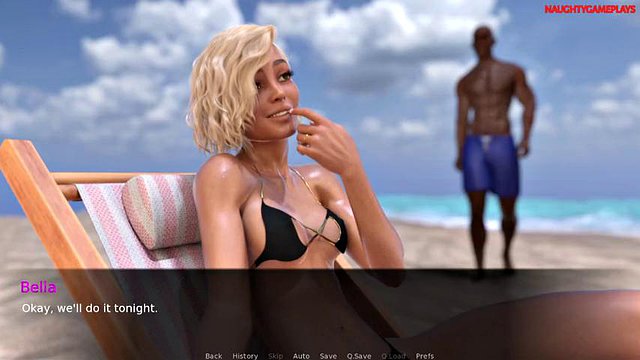 wife cheating with her lover talking to her husband on the phone while he fucks her in the ass - Hotwife 23 3D Cuckold Porn Game