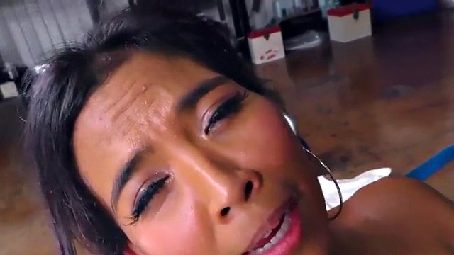 POV Asian babe with medium tits gets fucked close up POV