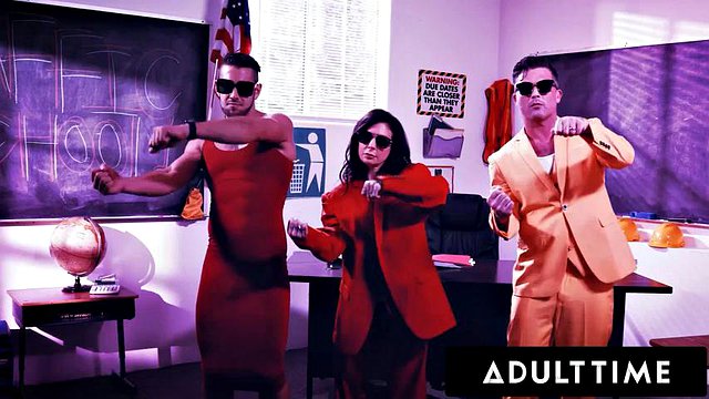 ADULT TIME - MILF Teacher Joanna Angel Joins Bisexual Students In Steamy Traffic Class Threesome: Porn