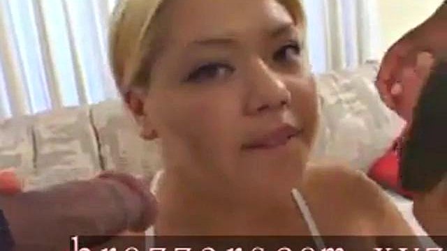 La milf asiatica bionda prende il trio della BBC con un grande viso: grandi tette, porno grande culo e pompino