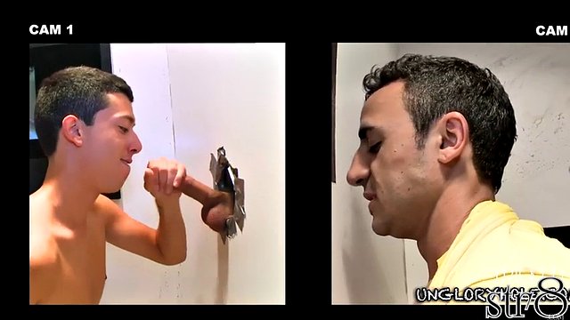 Tricked str8 dude gets gay gloryhole blowjob till cumshot