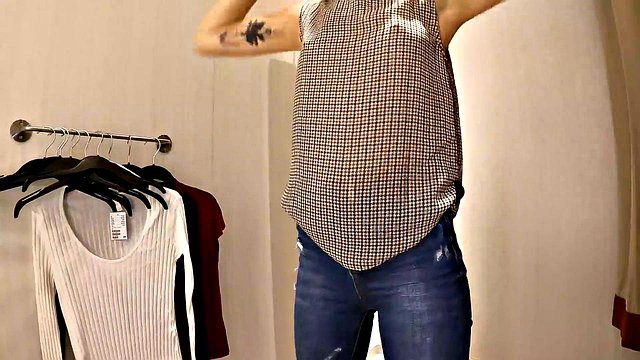 Kelly Aleman's Big Butt Teases While Squeezing Slim Blouses and Pullovers into Tight Dressing