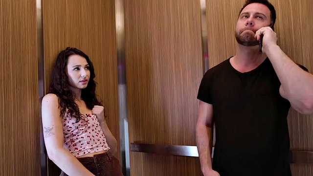 ADULT TIME - Naughty exhibitionist Liz Jordan seduces stranger Seth Gamble into hot sex in an elevator