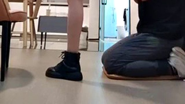 Foot gagging femdom