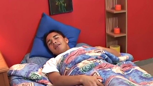 21 year old amateur Latino stroking a cock and fingering his ass