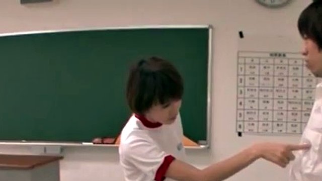 Naughty Asian teen gives a hot blowjob to her angry teacher