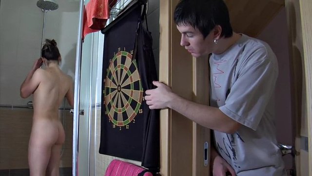 Russian mom fucks her stepson horny all over the house