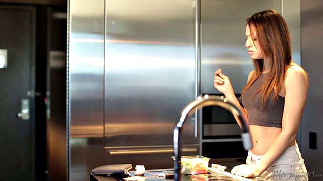 Three beautiful girls are doing lesbian love in hotel sweet