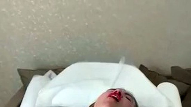 Sugar Nadya plays with her pussy with latex gloves