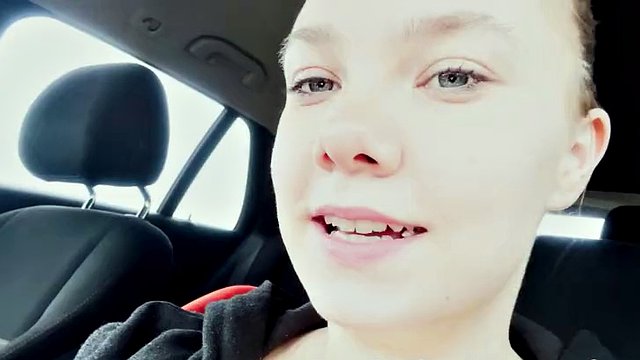 GERMAN TEEN FUCKS IN CAR! Almost caught!