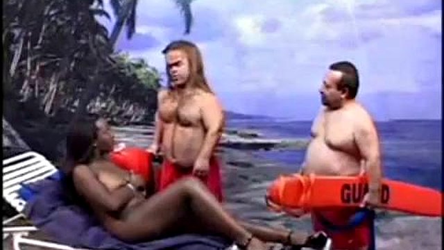 Two White Midget Surf Guards Fucks a Black Milf