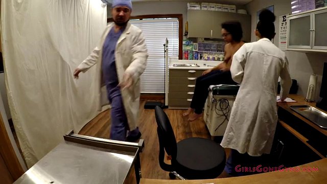 Cute nerdy busty latina Mia Sanchez gets examined by doctor nurse