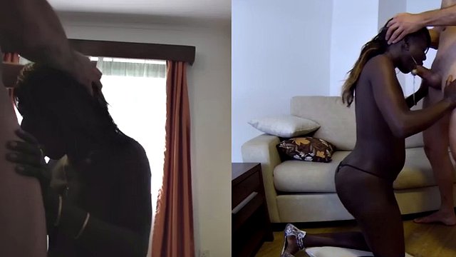 Dark-skinned African mother at casting