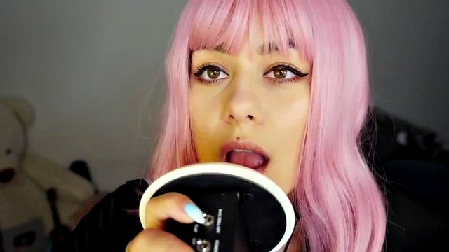 Pink hair babe ear licking: Amateur, Solo & Tease Porn