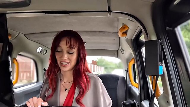 21 year old dirty redhead babe fucked rough doggy style in taxi
