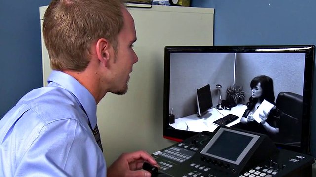 man fucks two busty sluts in the office