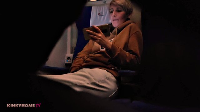 Hidden masturbation in a public train