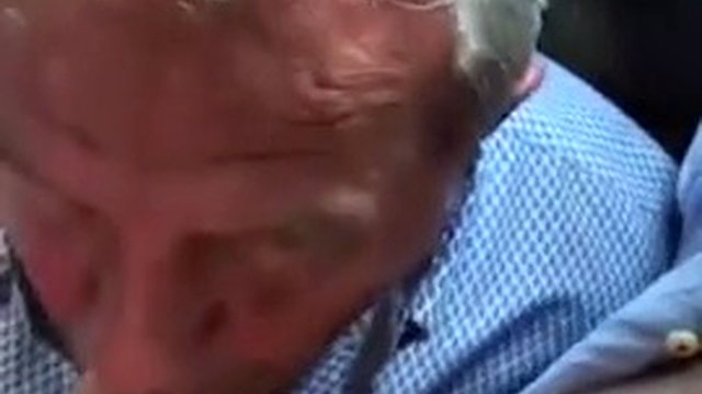 Grandpa sucking in the car