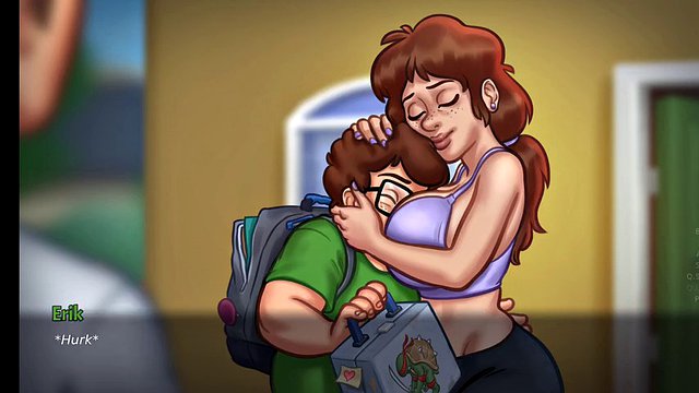 summertimesaga big booby stepmomg gives tight hug & sexy neighbourer by sassyvid21