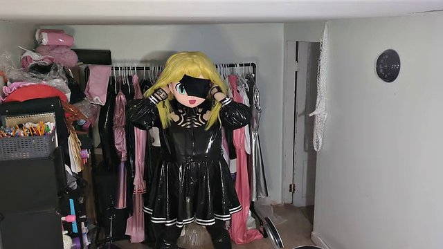 PVC Kigurumi 2B Cosplay Self Bound with Vibrator in Panties