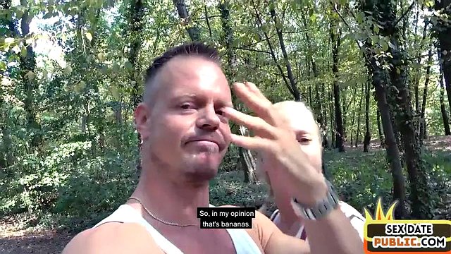 Bigtitted blonde bae doggystyled outdoor