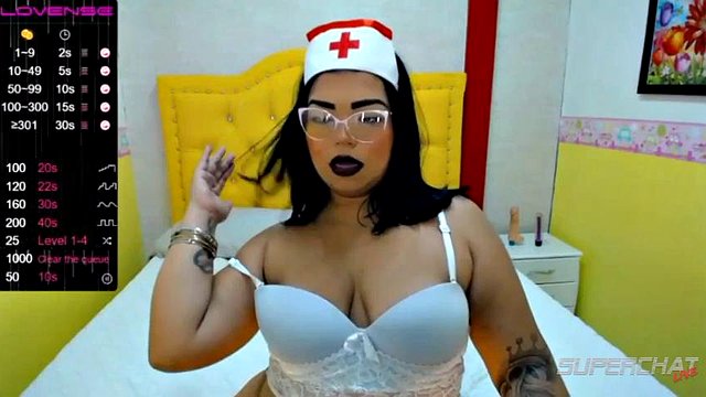 Horny ebony bbw nurse got butt plug on cam show: Big Tits, Big Ass & Babe Porn