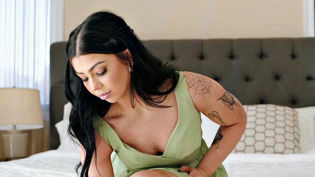 ADULT TIME - Lonely Holly Day rides a dildo to orgasm thinking about stealing from her stepbrother!