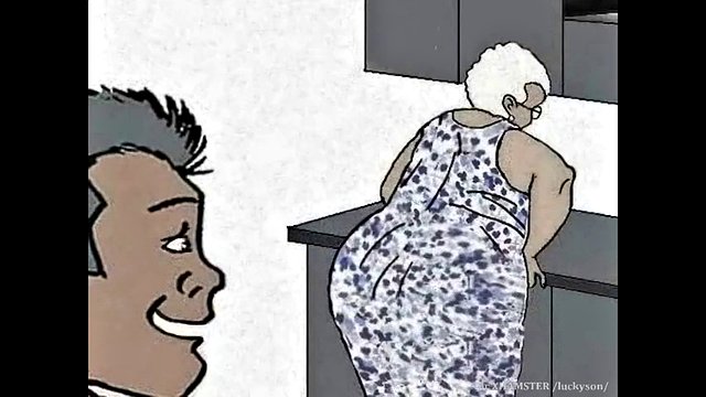 Black granny loves anal! Animated cartoon!