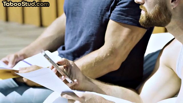 Taboo stud fucked by stepdad's cock while he's home alone